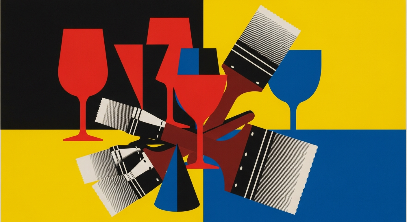 Bauhaus style paint and sip